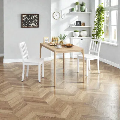 Hivvago Rubberwood-leg Dining Chairs In A Set Of Two With Classic Wood Design In White