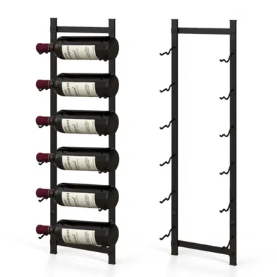 Hivvago Rust Proof Wall Mounted Wine Rack For 6 Or 9 Bottles-m In Black