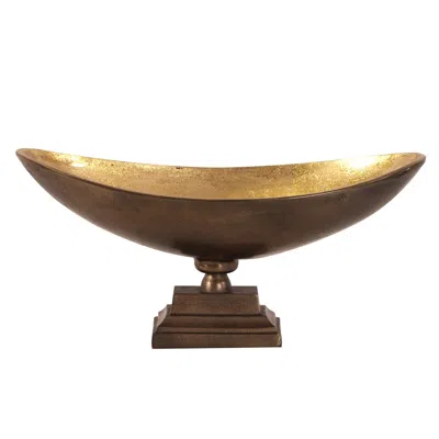 Hivvago Rustic Bronze Oblong Footed Centerpiece Bowl