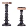 Hivvago Rustic Candle Holder (set Of 2) In Multi