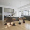 Hivvago Rustic Charm Swivel Counter Bar Stool 24 Inch Handcrafted, Brown Mango Wood Round Seat, Black Iron B In Black