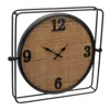 Hivvago Rustic Square Wall Clock 19.5sq In Brown