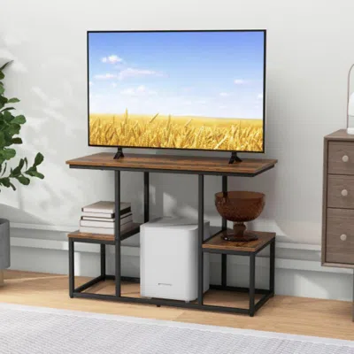 Hivvago Rustic Tv Console Table For 50 Inches Tvs-rustic Brown