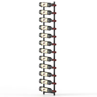 Hivvago Rustproof Wine Bottle Rack - Space-saving Wall-mount Display Shelf For Kitchen & Bar In Black