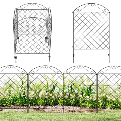Hivvago Rust-resistant Garden Fence For Yard & Patio, 4-pack