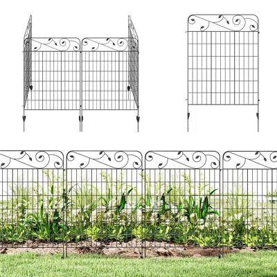 Hivvago Rust-resistant Garden Fence With Square Vines, 4-pack