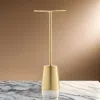 Hivvago Ryan 8 Inch Side End Drink Table, Round, Tapered, Dome Base, Gold Metal In Gold