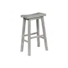 Hivvago Saddle Design Wooden Barstool With Grain Details, Gray