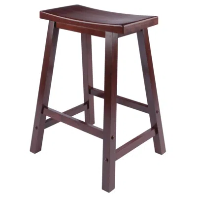 Hivvago Saddle Seat Counter Stool Walnut In Brown