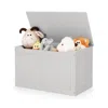 Hivvago Safety Hinge Wooden Chest Organizer Toy Storage Box-gray