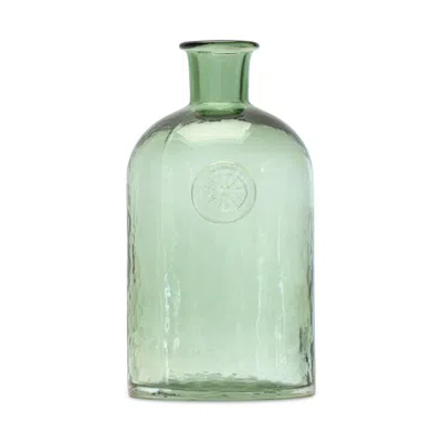 Hivvago Sage Glass Bottle Neck Vase 9"h In Green