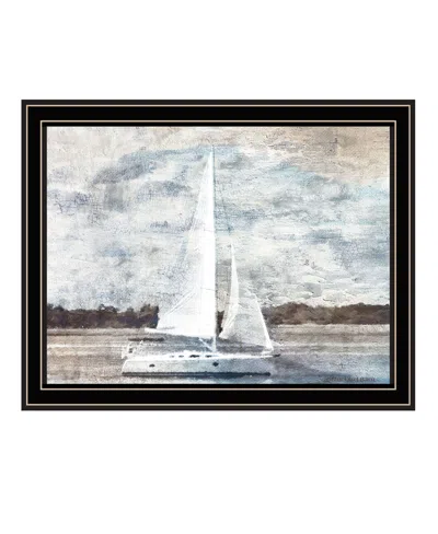 Hivvago Sailboat On Water Black Framed Print Wall Art