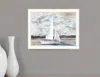 Hivvago Sailboat On Water White Framed Print Wall Art In White