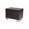 Hivvago Sam 20 Inch Nightstand, 2 Drawers, Espresso Brown, High Polished Metal Legs In Brown