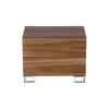 Hivvago Sam 20 Inch Nightstand, 2 Drawers, Walnut Brown, High Polished Metal Legs In Brown