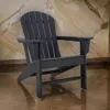 Hivvago Sami 33 Inch Outdoor Chair, Slatted Design, Adirondack, Black Finish In Gray