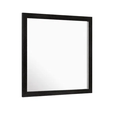 Hivvago Sami 40 X 40 Dresser Mirror, Embossed Texture, Modern Style, Black Wood