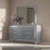 Hivvago Sami 40 X 40 Dresser Mirror, Embossed Texture, Modern Style, Gray Wood In Gray