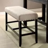 Hivvago Sania Ii Rustic Counter Ht. Bench, Antique Black Finish In Black
