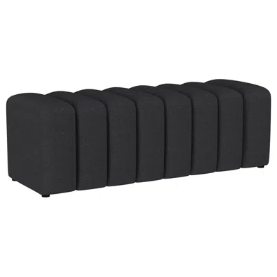 Hivvago Sanna Accent Bench, Modern Channel Tufted Charcoal Black, 54 Inch