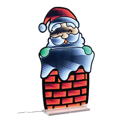 Hivvago Santa In Chimney Ekkolight 35"h In Multi