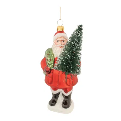 Hivvago Santa W/tree Ornament (set Of 6) In Multi