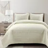 Hivvago Scandinavian Chevron Ivory Reversible Cotton Quilt Set