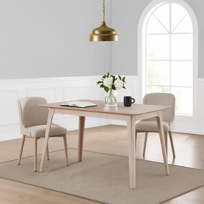 Hivvago Scar Counter Height Table With Tapered Legs, Whitewashed Wood 59 Inch