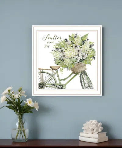 Hivvago Scatter Your Joy With Flowers White Framed Print Wall Art In Multi