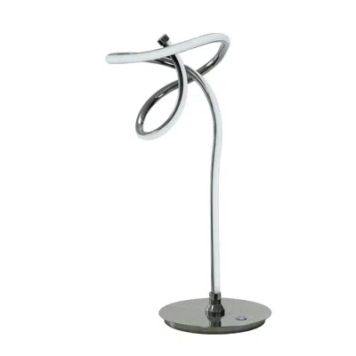 Hivvago Sea 22 Inch Table Lamp, Accent Twisted Led Light, Modern Style, Chrome Base In Metallic