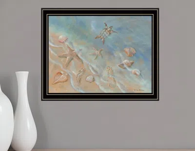 Hivvago Seashore Star Black Framed Print Wall Art In Multi