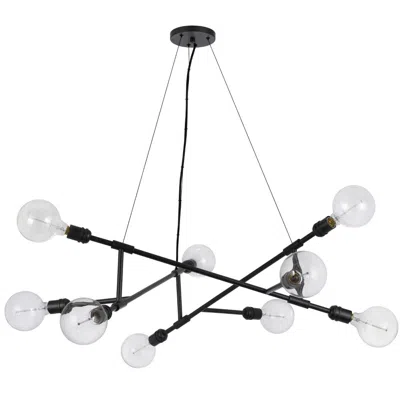 Hivvago Sena 36 Inch Chandelier, Sputnik Style W Canopy, Charcoal Gray Metal