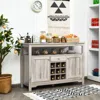 Hivvago Server Buffet Sideboard With Wine Rack And Open Shelf-gray