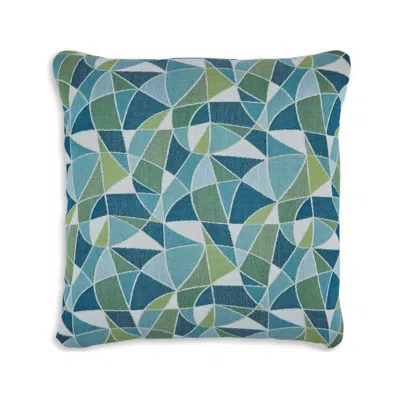 Hivvago Sery 18 Inch Accent Pillow Set Of 4, Indoor Outdoor Woven Geometric, Blue