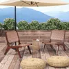 Hivvago Set Of 1/2 Woven Leather Accent Chairs With Wood Frame-set Of 2