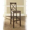 Hivvago Set Of 2 - X-back 30-inch Solid Wood Barstool In Mahogany Finish In Brown