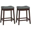 Hivvago Set Of 2 24-inch Height Backless Counter Stool With Footrest-brown