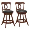 Hivvago Swivel Bar Stools Set Of 2 With Soft Cushion And Elegant Hollow Backrest-29 Inches