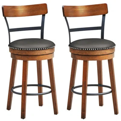 Hivvago Set Of 2 25.5 Inch Swivel Counter Height Bar Stool