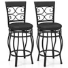 Hivvago Set Of 2 26 Inch Bar Stool With Backrest And Footrest-black