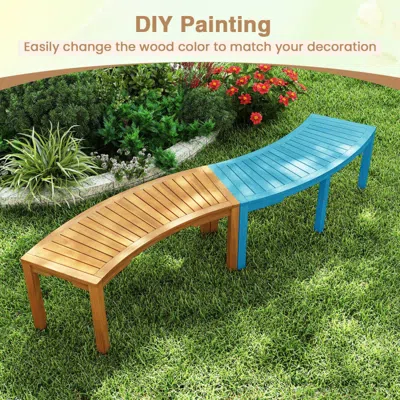 Hivvago Set Of 2 Acacia Wood Outdoor Garden Benches- 2 Pieces In Multi