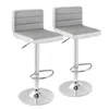 Hivvago Set Of 2 Adjustable Heights Barstool With Pu Leather