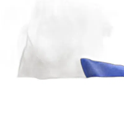 Hivvago Set Of 2 Cobalt Blue Modern Square Throw Pillows In White