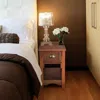 Hivvago Set Of 2 Contemporary Side End Table With Drawer-walnut