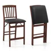 Hivvago Set Of 2 Counter Height Chairs Folding Kitchen Island Stool With Padded Seat-brown In Brown