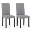 Hivvago Set Of 2 Dining Chair Mid-century Modern Fabric Upholstered Parson Chairs In Gray