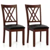 Hivvago Set Of 2 Dining Chair With Backrest And Padded Seat-brown