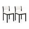 Hivvago Set Of 2 Dining Chairs Sherpa Upholstered Armless Chair With Wood Frame-white