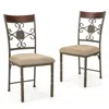 Hivvago Set Of 2 Dining Room Chairs Armless Kitchen Chairs Set With Seat Cushion-brown