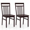 Hivvago Set Of 2 Farmhouse Dining Chair With Slanted High Backrest